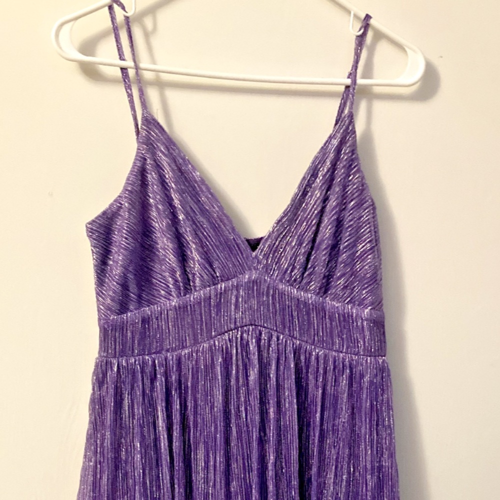 Maxi Layered Purple Dress with Slit